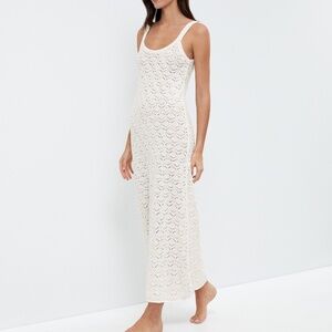 Oysho Maxi White Crochet Dress (Size M) - New with Tags